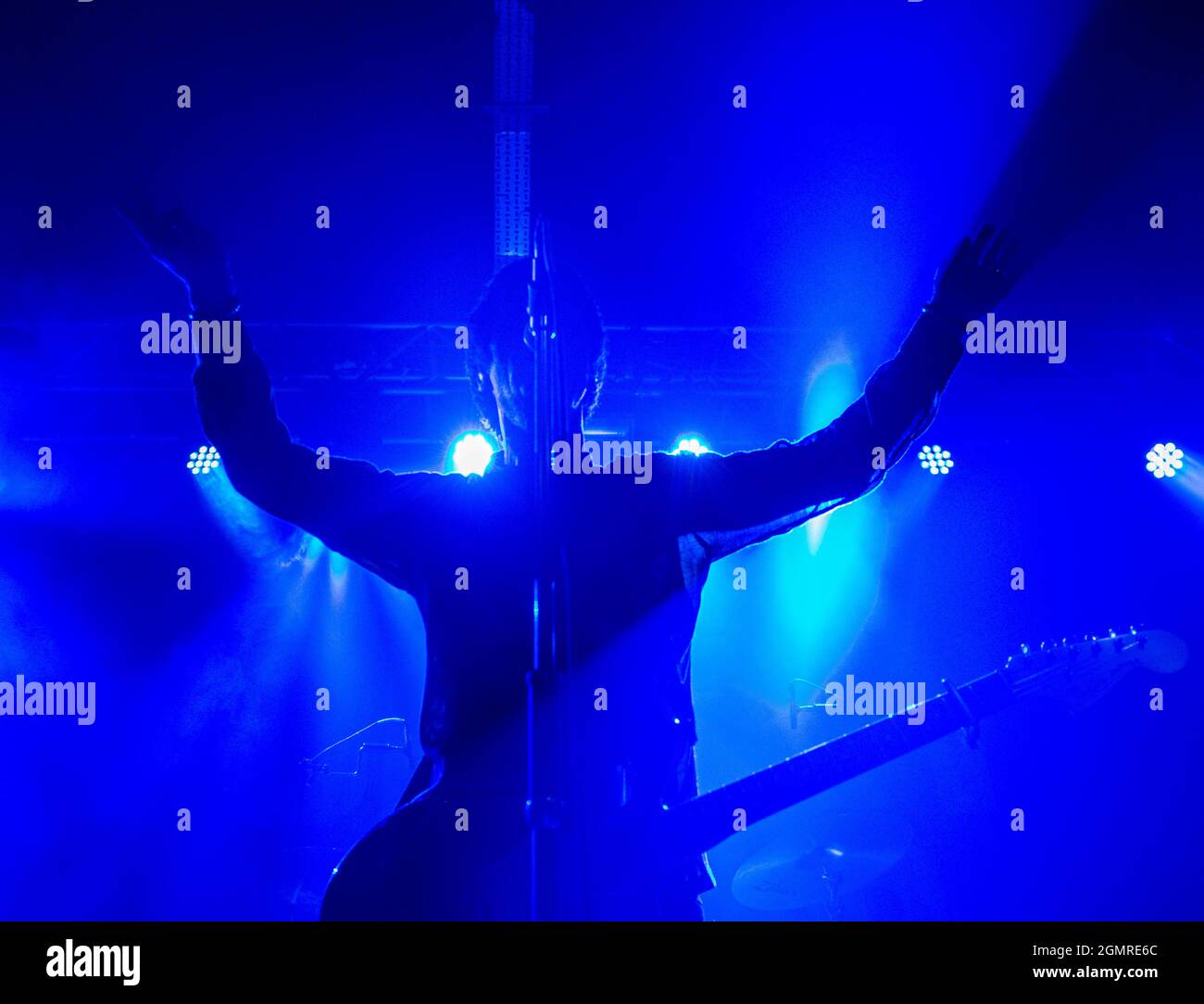 Leeds, Großbritannien. September 2021. Johnny Marr spielt einen intimen Gig im Stylus auf dem Campus der Leeds University am ersten Tag einer kleinen UK-Tour. Kredit: ernesto rogata/Alamy Live Nachrichten Stockfoto