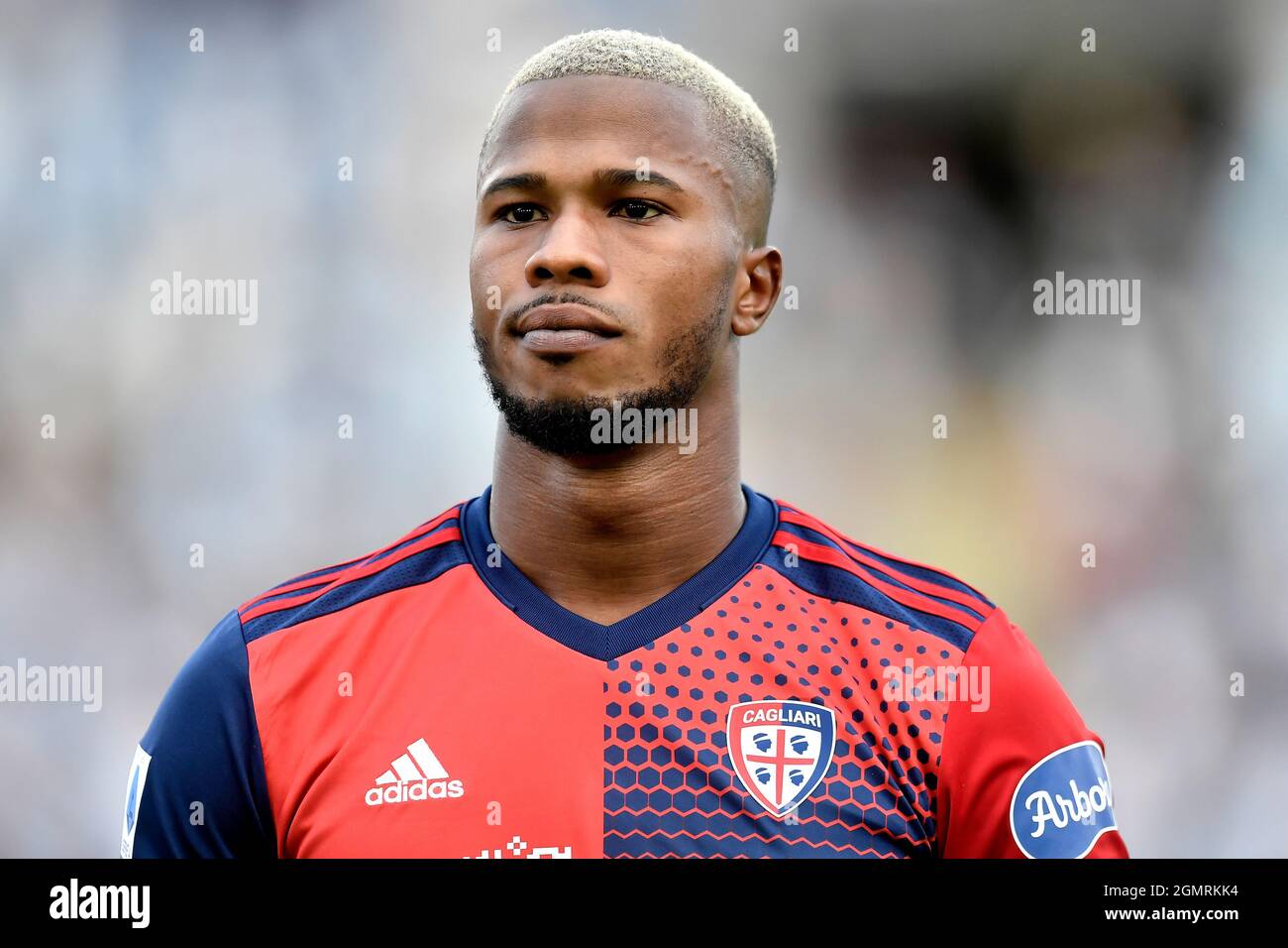 Roma, Italien. September 2021. Keita Balde von Cagliari Calcio blickt während des Fußballspiels der SS Lazio und Cagliari Calcio im Olimpico-Stadion in Rom (Italien) am 19. September 2021 auf. Foto Antonietta Baldassarre/Insidefoto Kredit: Insidefoto srl/Alamy Live News Stockfoto