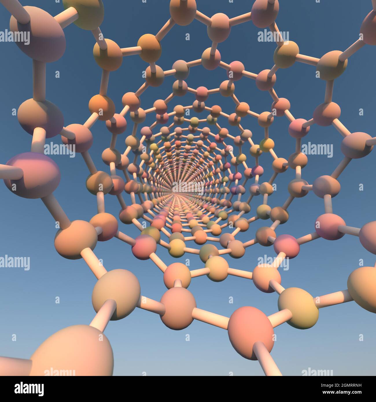 Carbon Nanotube, molekulare Modell Stockfoto