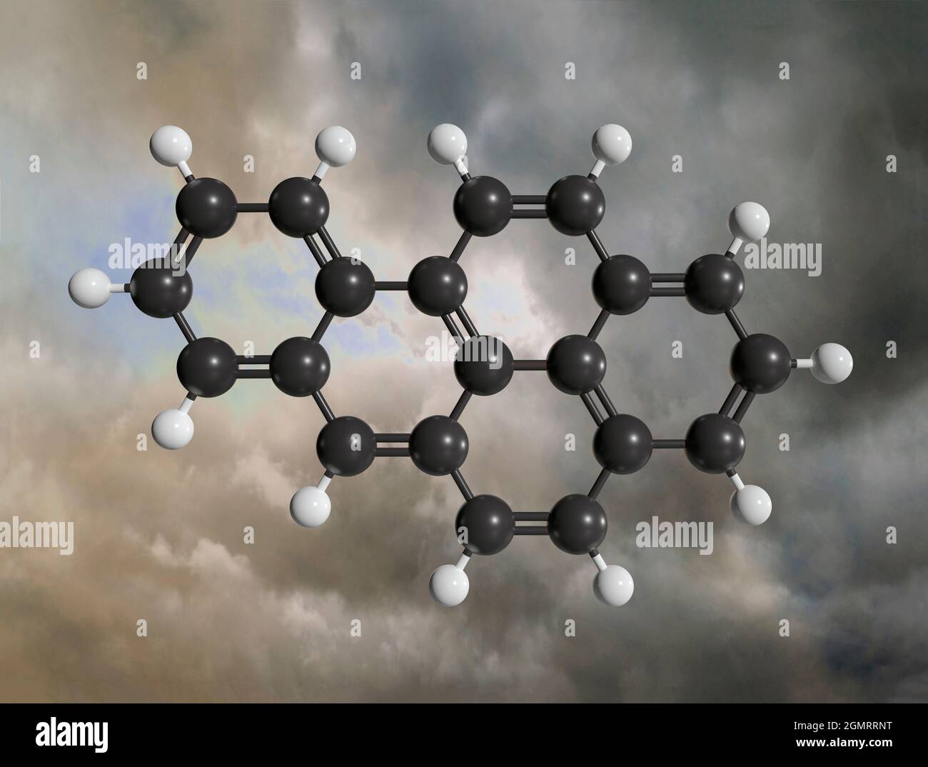 Benzo(a)pyren-Molekül, Illustration Stockfoto