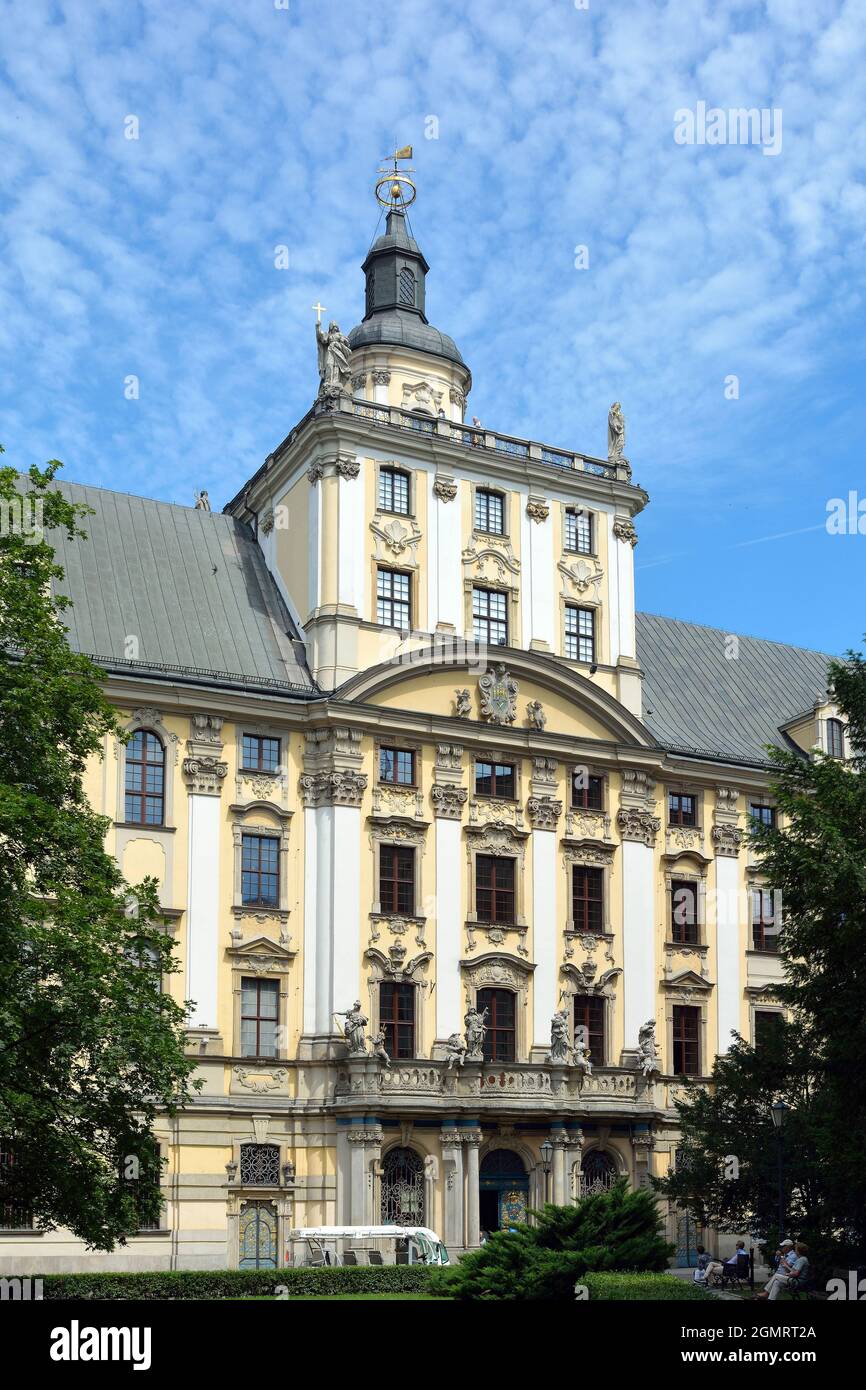Gebäude der Universität in Breslau - Polen. Stockfoto