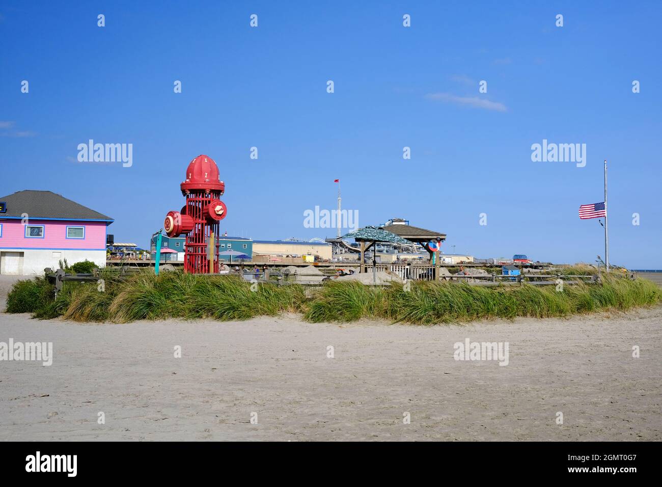 Wildwood Dog Park and Beach, Wildwood, NJ Stockfoto
