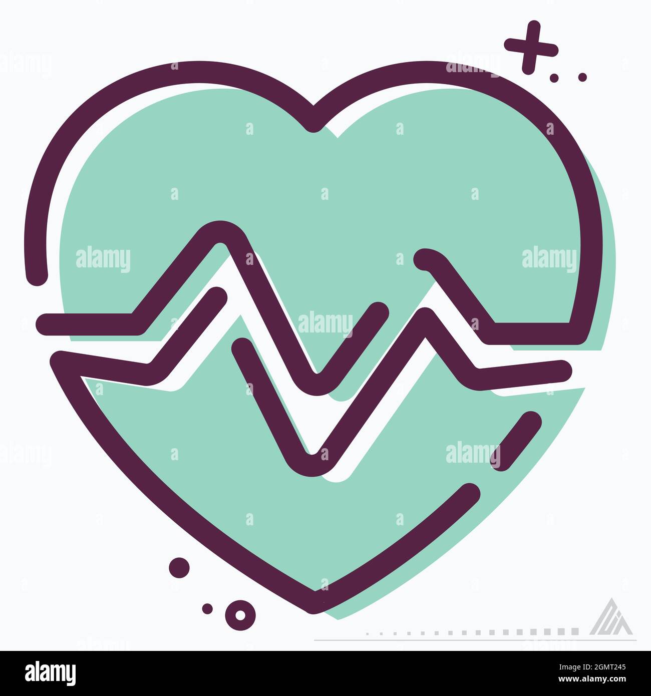 Icon Vector of Heart - MBE Syle - einfache Illustration, editierbare Kontur, Design Template Vektor, gut für Drucke, Poster, Werbung, Ankündigung Stock Vektor
