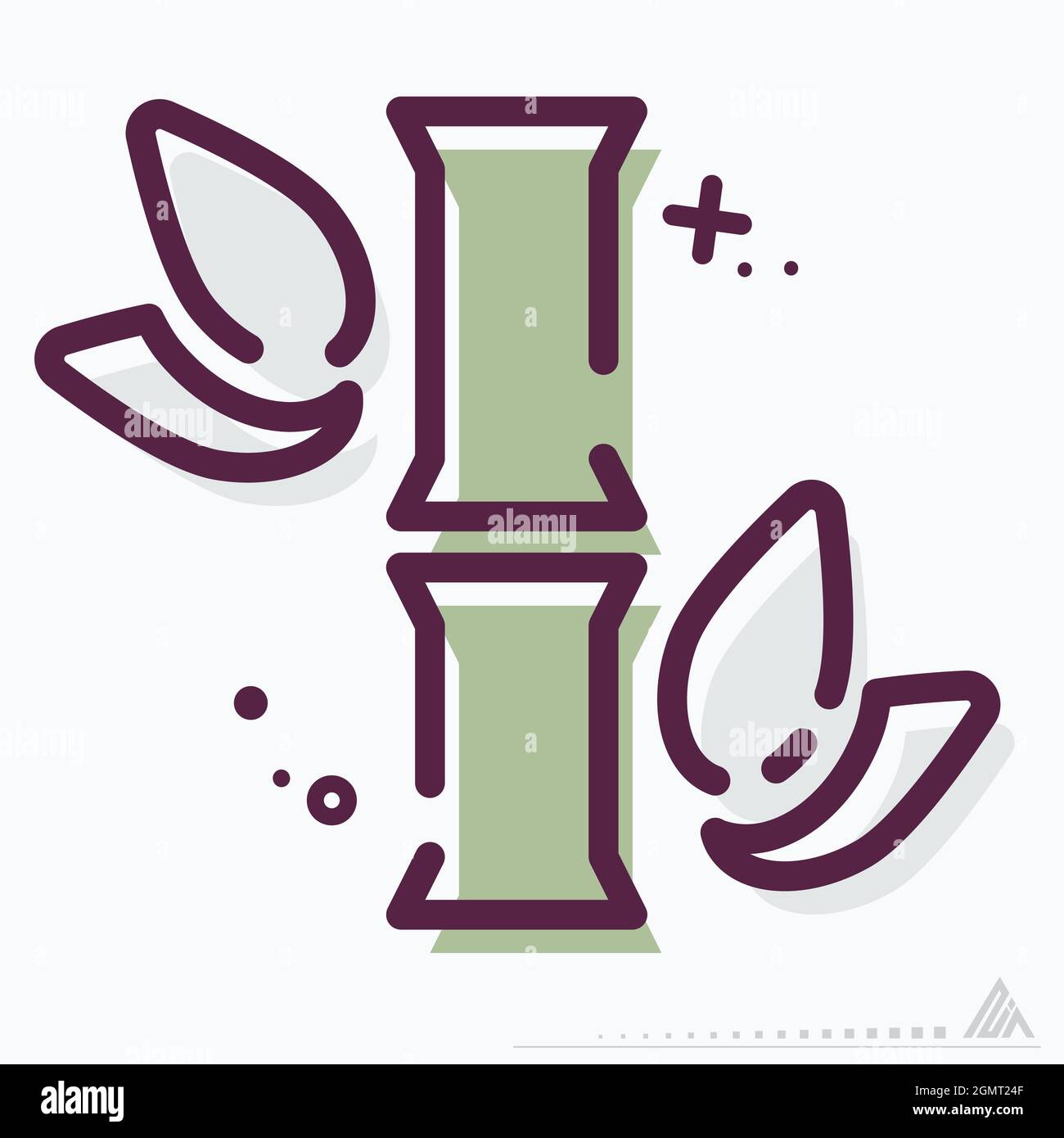 Icon Vector of Bamboo - MBE Syle - einfache Illustration, editierbare Kontur, Design Template Vector, gut für Drucke, Poster, Werbung, Ansager Stock Vektor