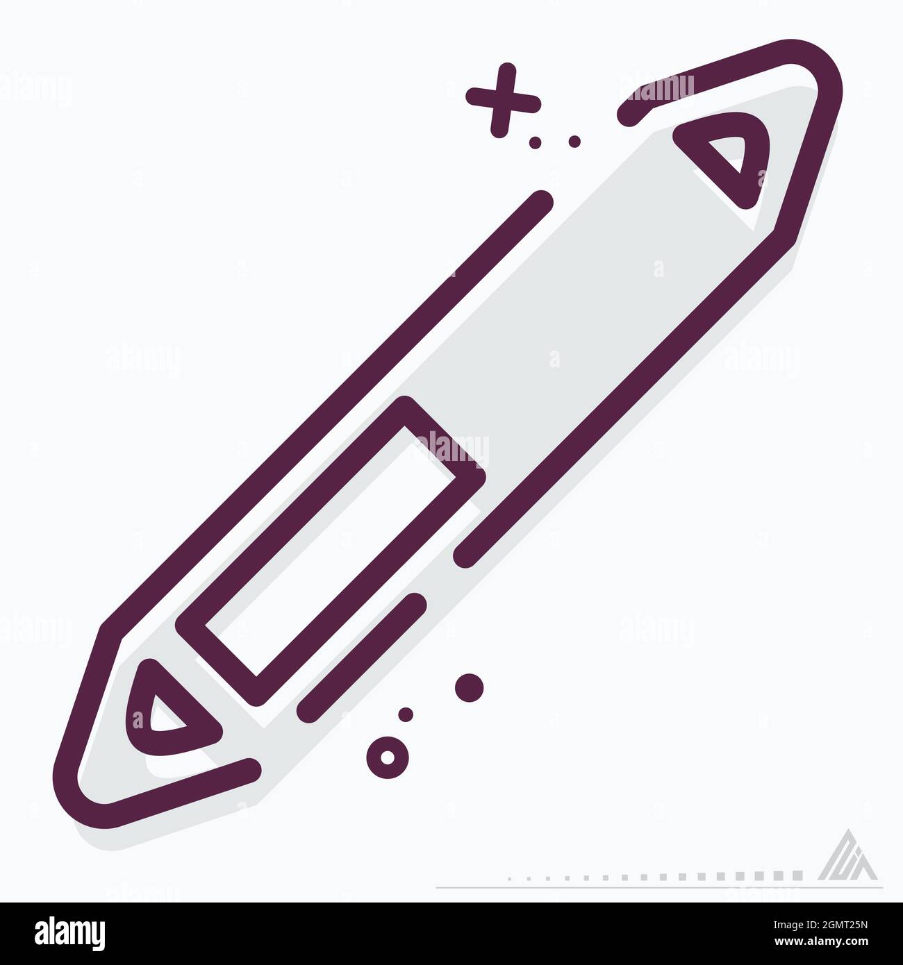 Icon Vector of Double Eye Pencil - MBE Syle - einfache Illustration, editierbare Kontur, Design Template Vector, gut für Drucke, Poster, Werbung, Stock Vektor