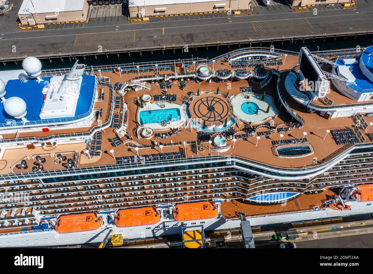 Das Majestic Princess-Schiff, Princess Cruises, dockte in Seattle, WA, USA Stockfoto