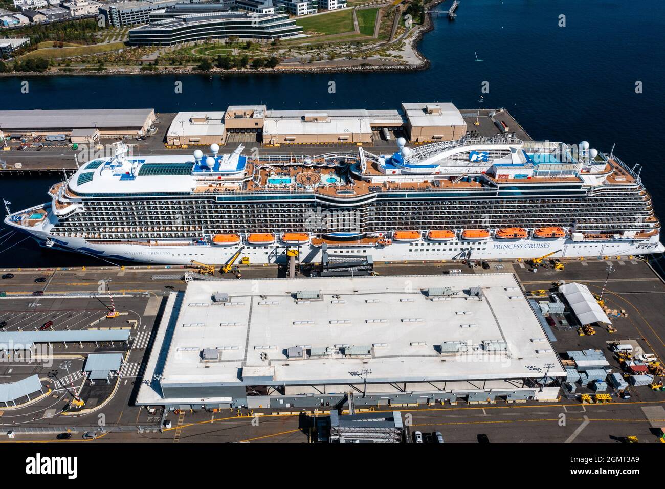 Das Majestic Princess-Schiff, Princess Cruises, dockte in Seattle, WA, USA Stockfoto
