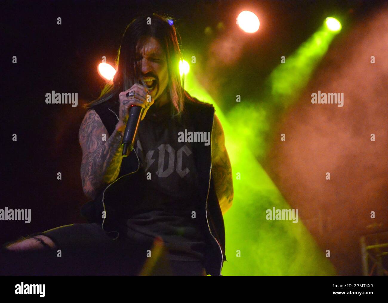 17. September 2021 - Sänger Craig Mabbitt von der Band Escape the Fate tritt im EPIC Event Center in Green Bay, Wisconsin, auf. Ricky Bassman/Cal Sport Media Stockfoto