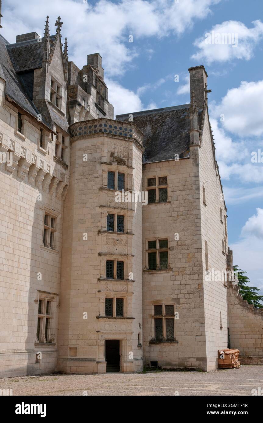 Montsoreau Schloss, Loire-Tal, Montsoreau aufgeführt als eines der schönsten Dörfer Frankreichs, Maine-et-Loire (49), Pays de la Loire, Frankreich Stockfoto