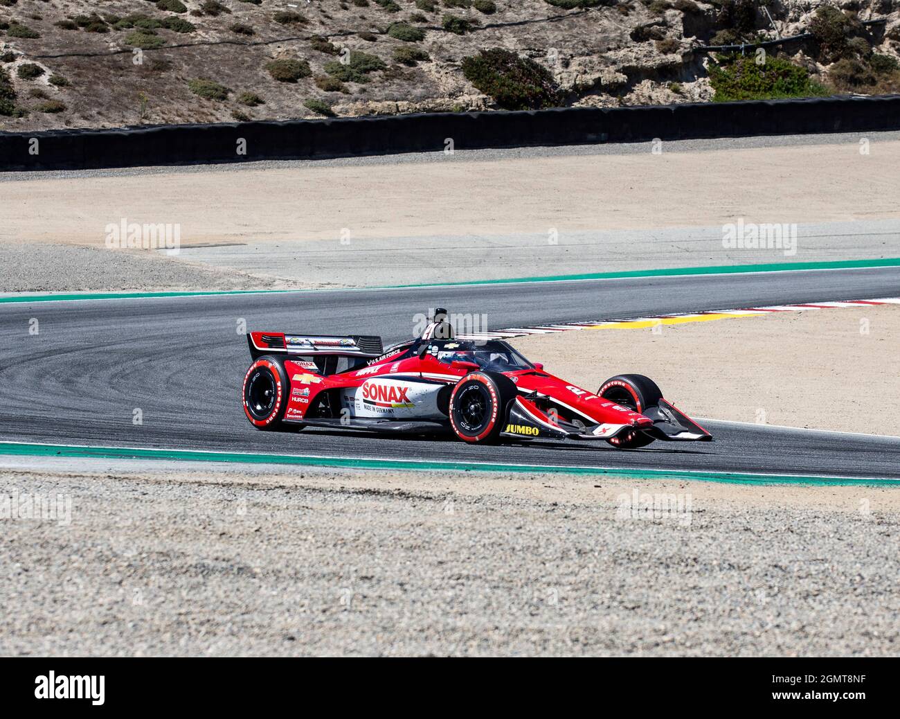 September 19 2021 Monterey CA, USA Ed carbenter Racing Fahrer Rinus VeeKay kommt aus der 5. Kurve während des NTT Firestone Grand Prix von Monterey Race auf dem WeatherTech Raceway Laguna Seca Monterey, CA Thurman James/CSM Stockfoto