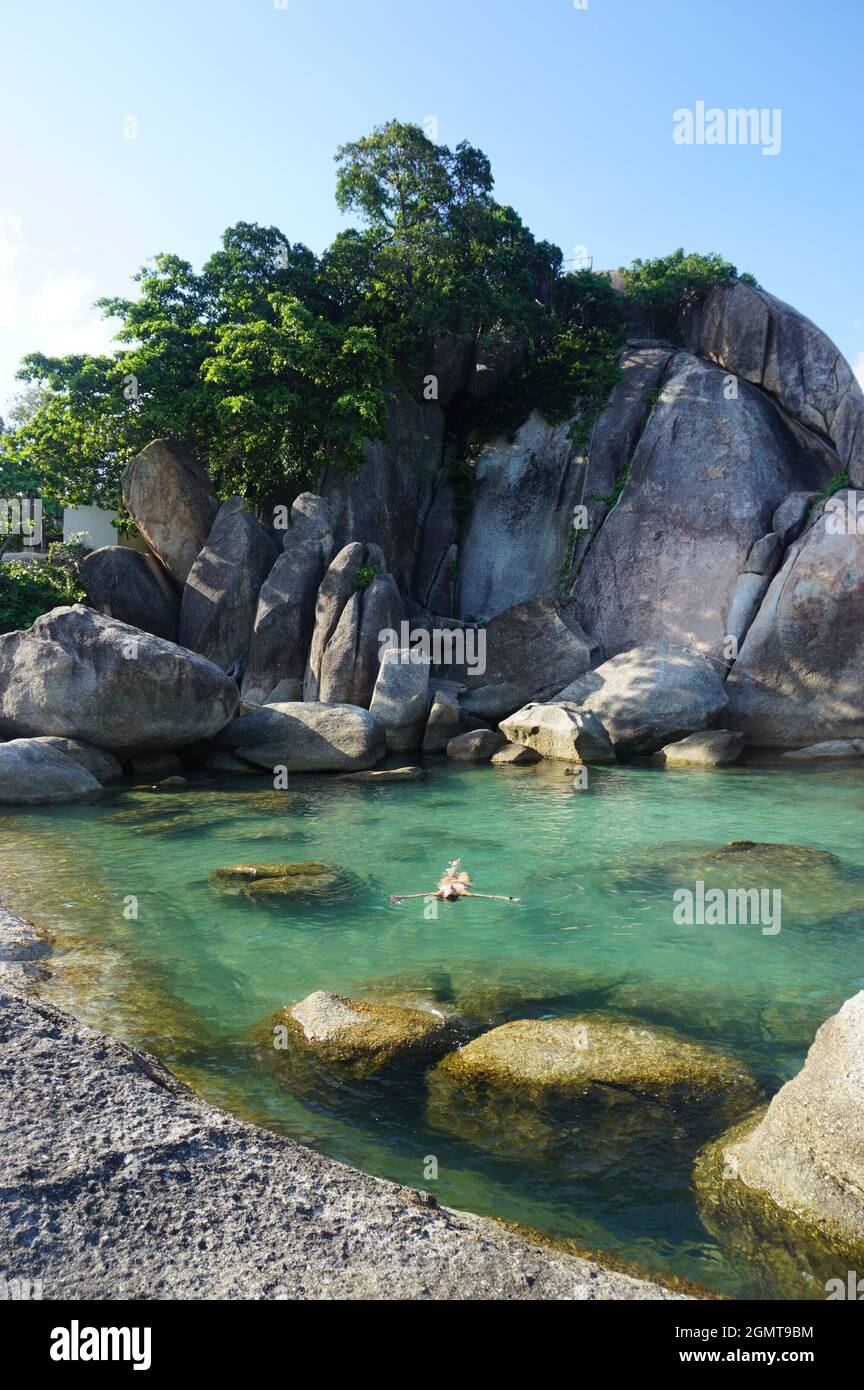 Versteckte tropische Lagune in Südostasien: Thailand, Koh Samui Stockfoto