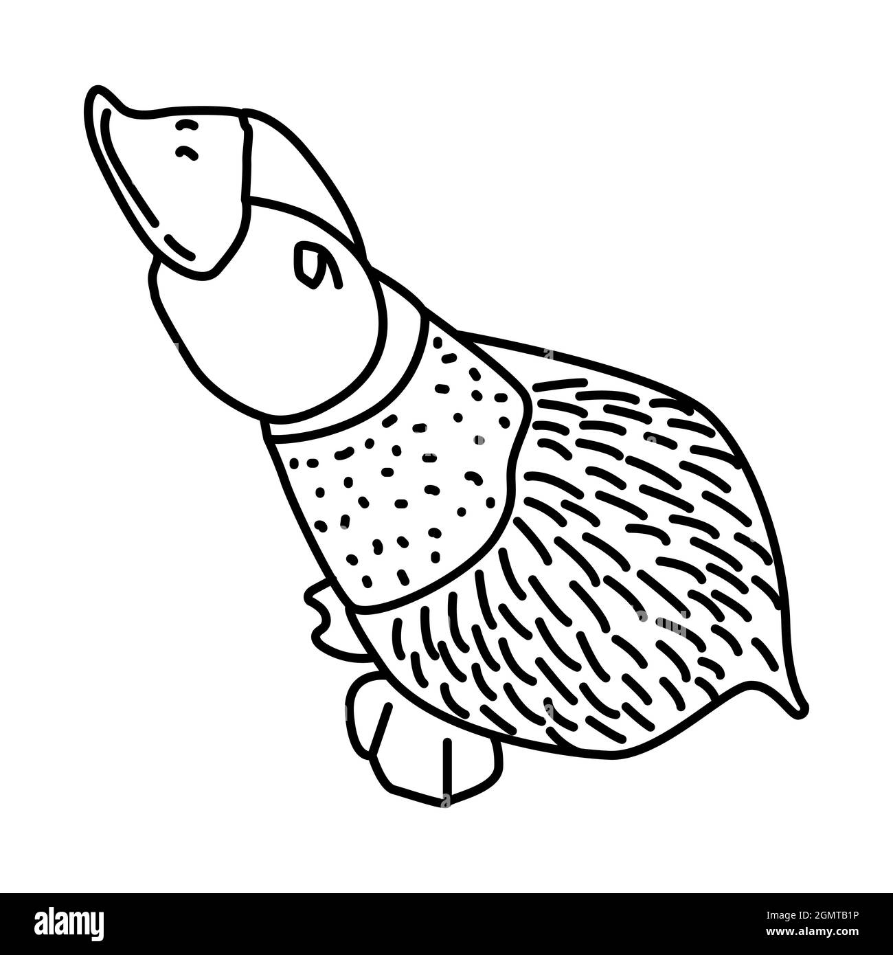 Honking Duck Dog Spielzeug für Haustier Spielzeug Gerät Hand gezeichnet Symbol Set Vektor. Stock Vektor