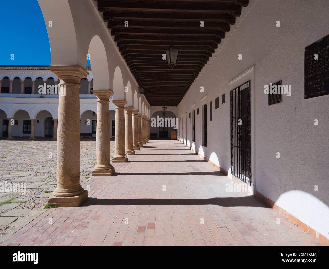 Sucre Bolivien - Mai 2018 Sucre ist eine schöne alte Stadt in Bolivien mit einer reichen Kolonialgeschichte; es ist auch die administrative Hauptstadt des Landes, wie Stockfoto