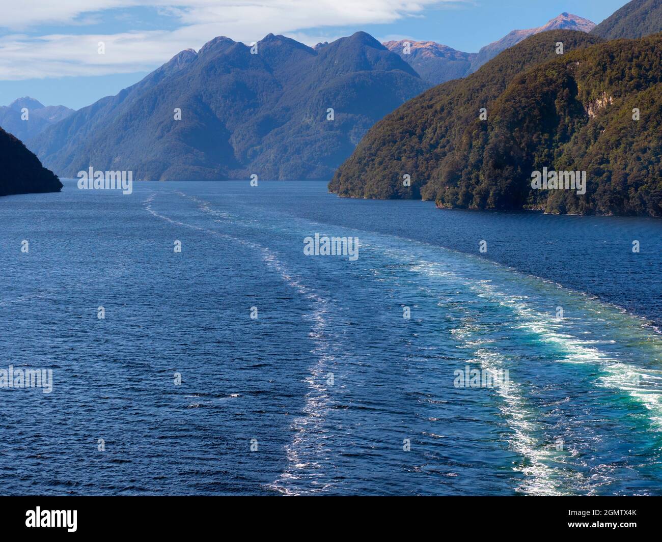 Fiordland, Neuseeland - 25. Februar 2019; Doubtful Sound ist ein herrlicher Fjord des gleichnamigen Fjords im Westen von Neuseeland Stockfoto