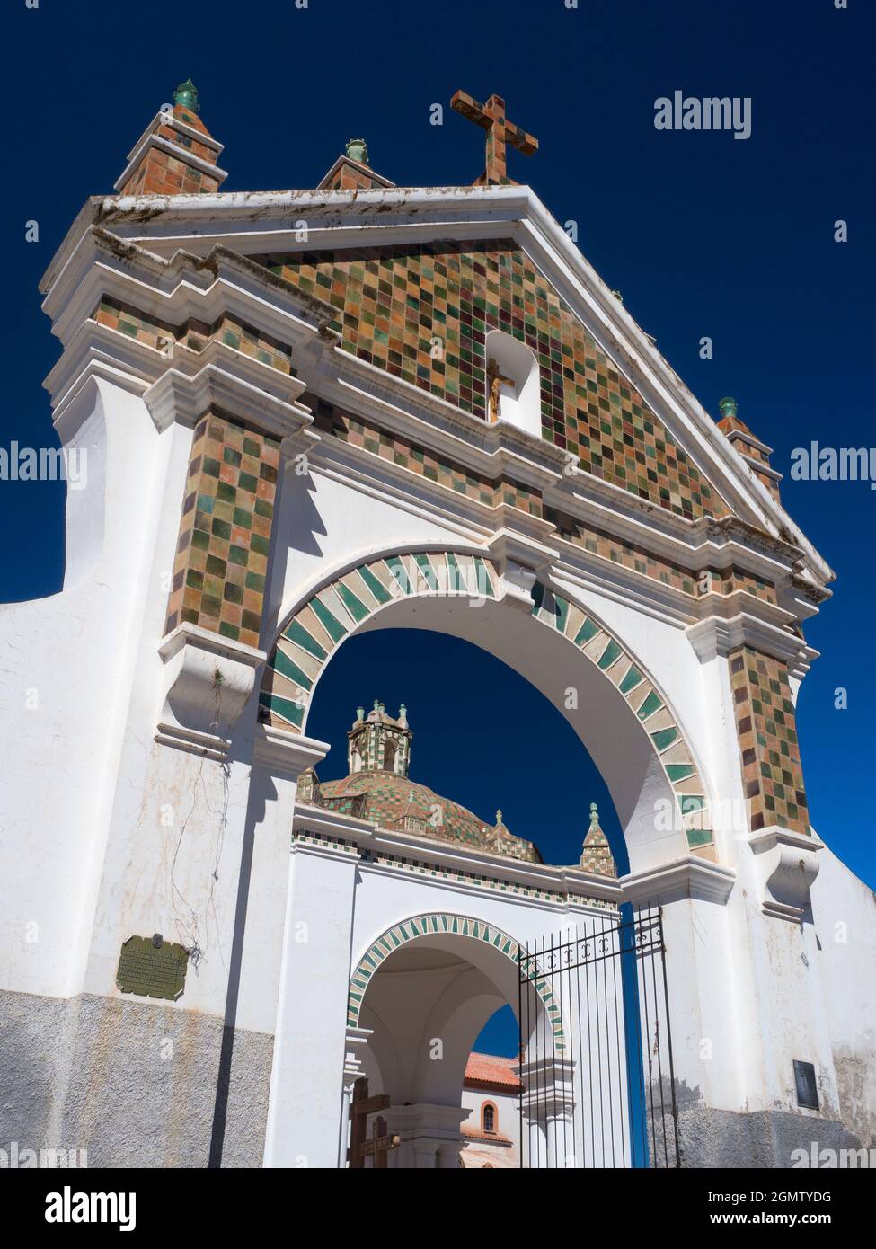 Copaba, Bolivien - 18. Mai 2018 die Muttergottes von Copaba ist die schutzpatronin Boliviens. Es ist daher passend, dass eine Kathedrale aus dem 16. Jahrhundert dedi Stockfoto