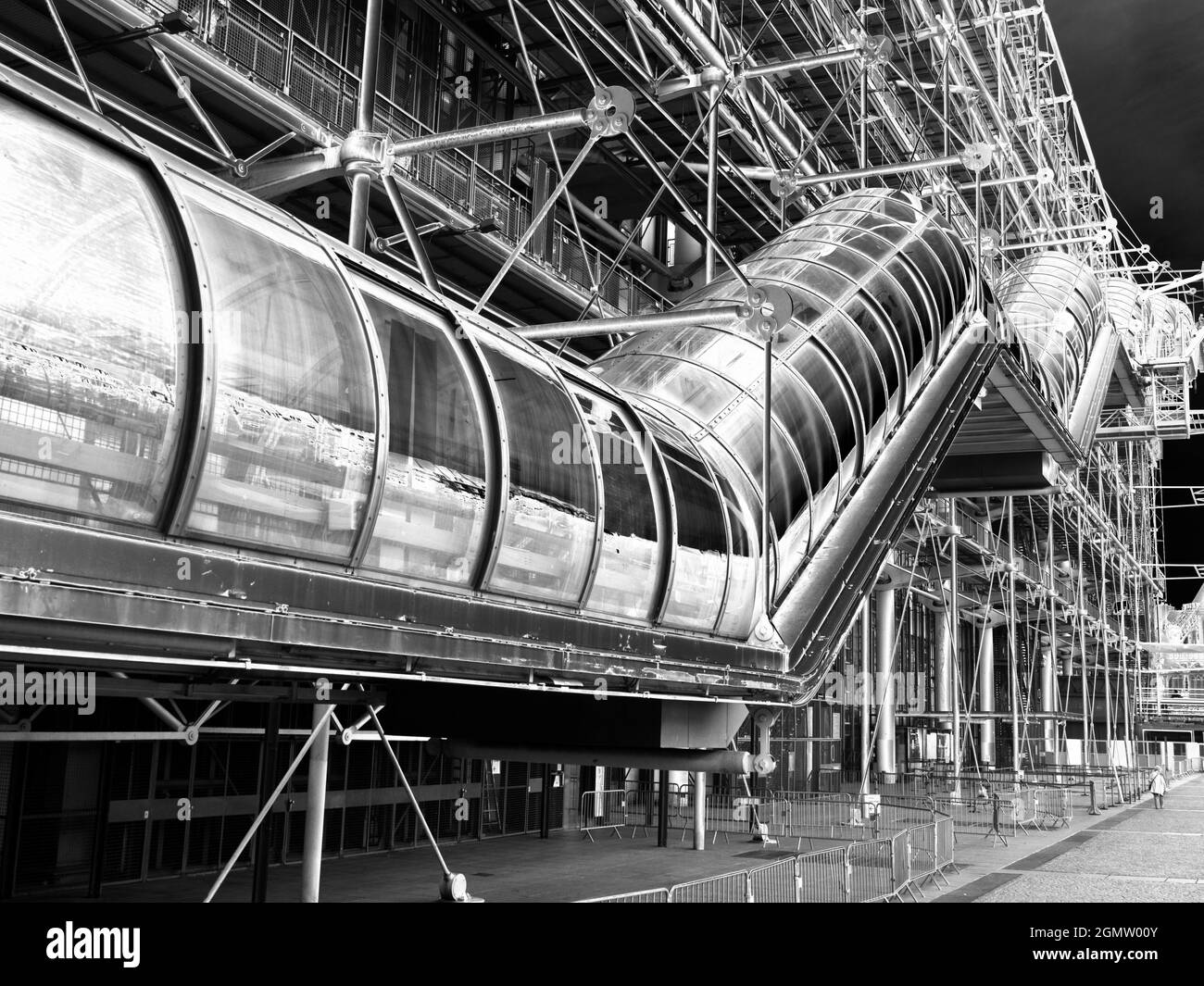 Paris, Frankreich - 20. September 2018 das Centre Pompidou ist ein radikales Kultur-, Kunst- und Unterhaltungszentrum im Viertel Beaubourg des 4. Arrondis Stockfoto