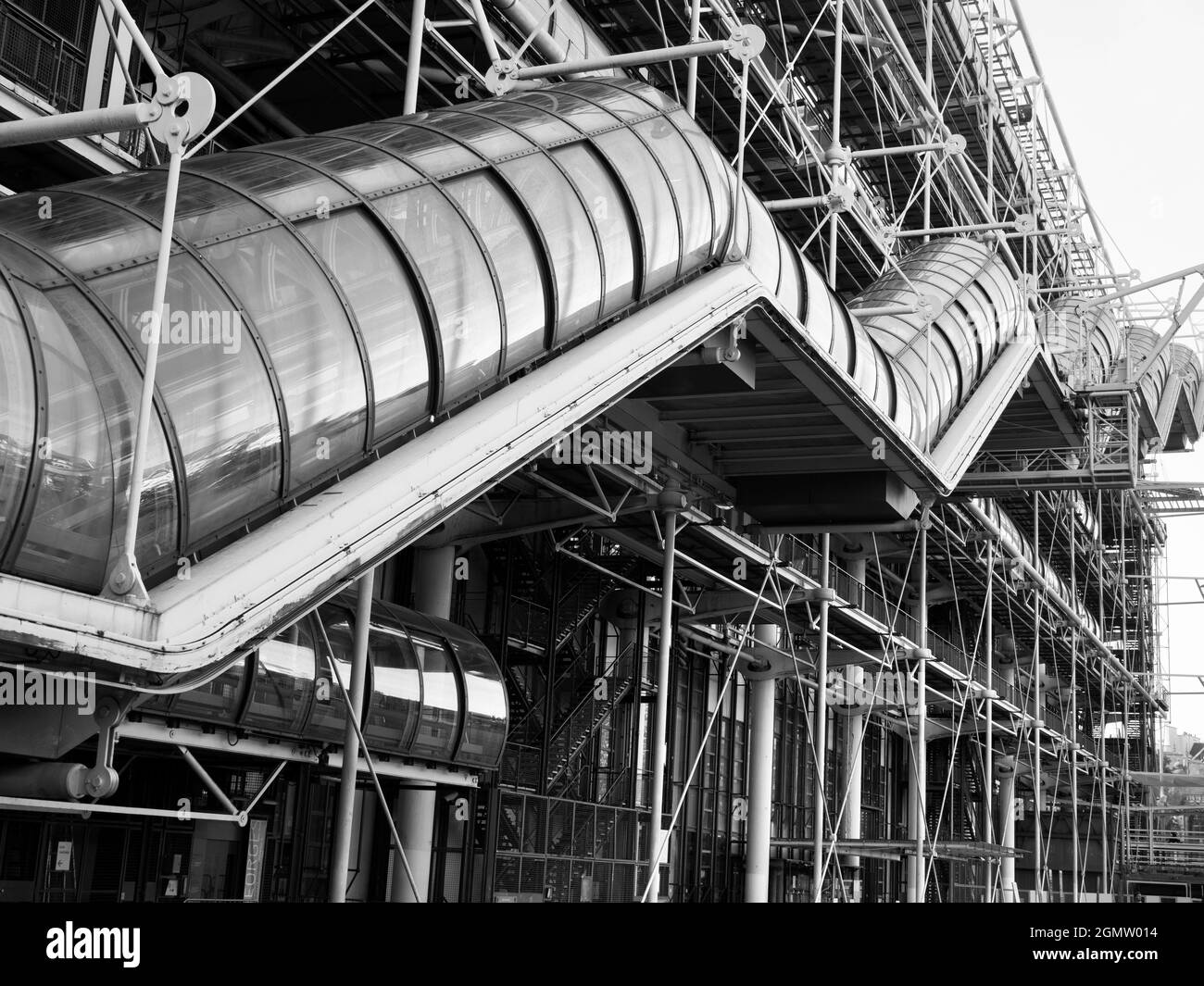 Paris, Frankreich - 20. September 2018 das Centre Pompidou ist ein radikales Kultur-, Kunst- und Unterhaltungszentrum im Viertel Beaubourg des 4. Arrondis Stockfoto