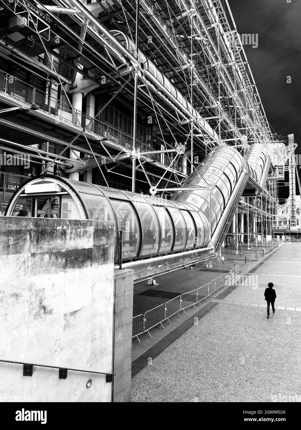 Paris, Frankreich - 20. September 2018 das Centre Pompidou ist ein radikales Kultur-, Kunst- und Unterhaltungszentrum im Viertel Beaubourg des 4. Arrondis Stockfoto