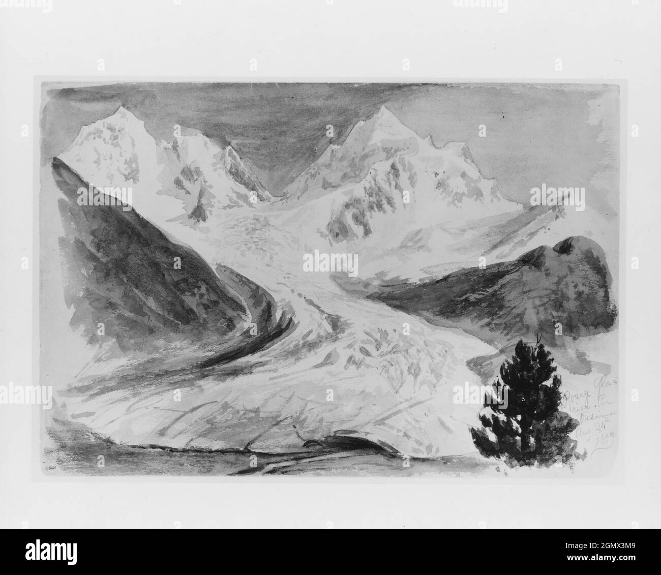 Roseg-Gletscher, Pontresina (aus der Schweiz 1869 Skizzenbuch). Künstler:  John Singer Sargent (Amerikaner, Florenz 1856-1925 London); Datum: 24.  August Stockfotografie - Alamy