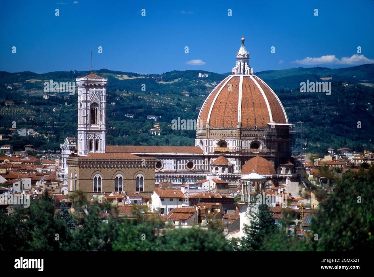 Florenz, Italien - 2004. Mai; Florenz ist eine der großen Städte der Welt, voller großartiger Kunst, Architektur, Restaurants, Essen, Stil und Schönheit. Da bin ich Stockfoto