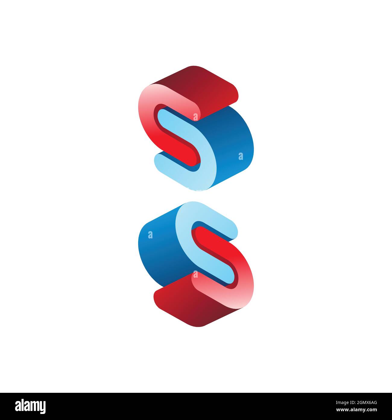 Buchstabe S drei Dimension Logo Symbol flach Konzept Vektor Grafik-Design Stock Vektor