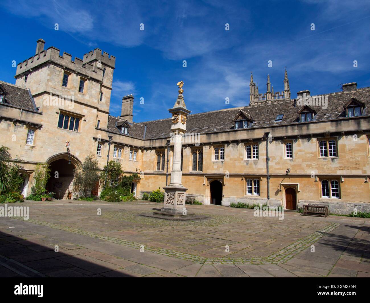 Das 1517 gegründete Corpus Christi ist eines der ältesten Colleges der Oxford University, das sich in der Merton Street zwischen Merton College und OR befindet Stockfoto