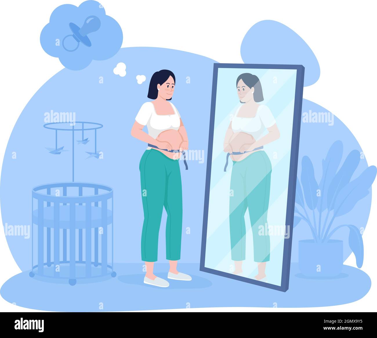 Isolierte Darstellung des MOM-2D-Vektors wird erwartet Stock Vektor