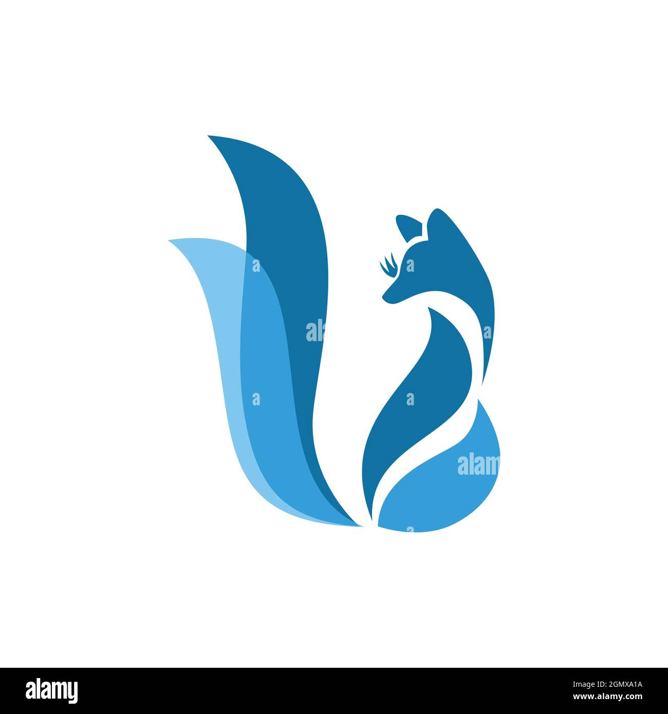 Blaues Eichhörnchen abstraktes Logo Symbol flach Konzept Vektor Grafik-Design Stock Vektor