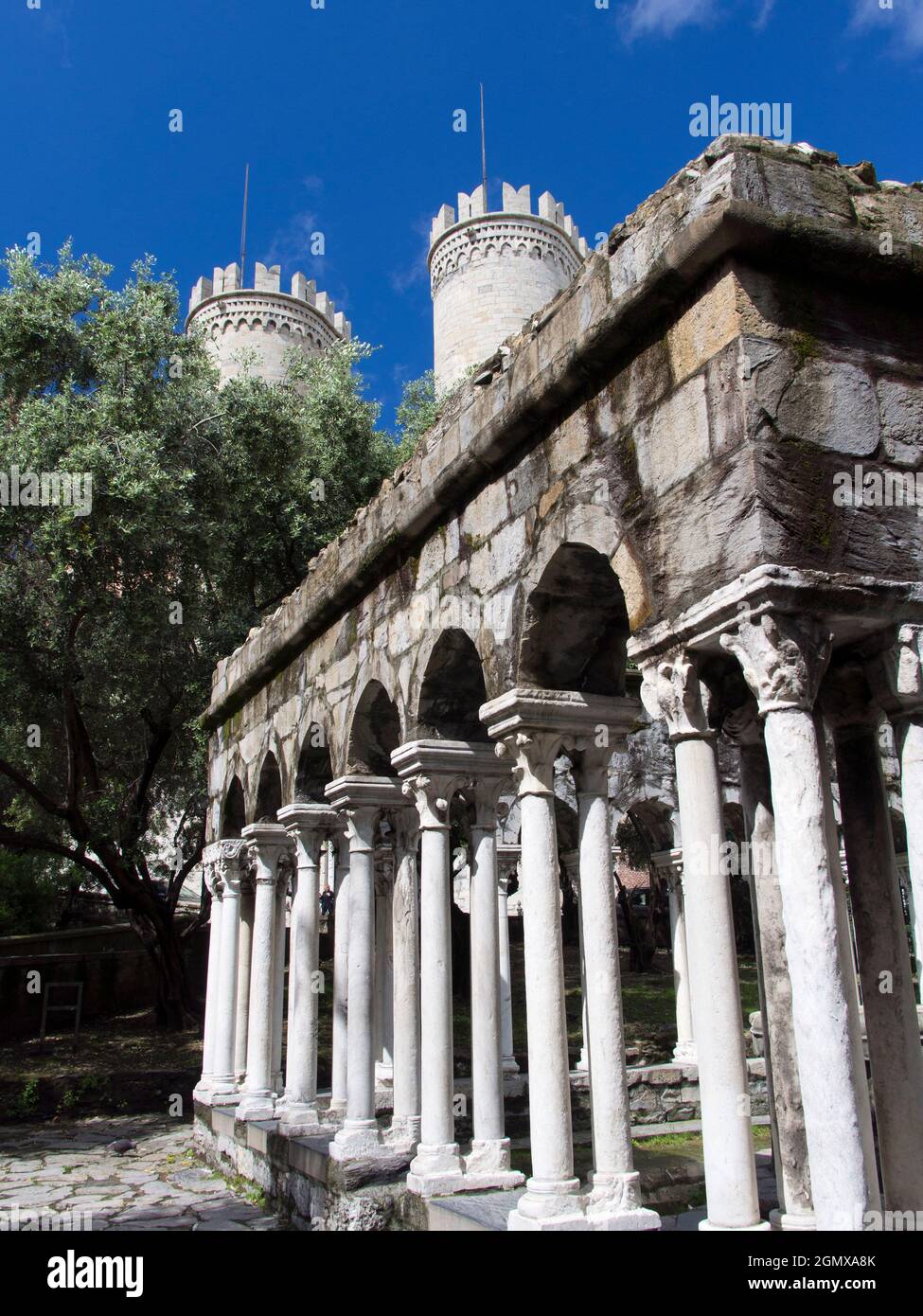 Genua, Italien - 2013. Juni; Christoph Kolumbus wurde in Genua, Italien geboren und aufgewachsen. Das Haus, in dem er geboren wurde (Casa Columba), liegt etwas außerhalb Stockfoto