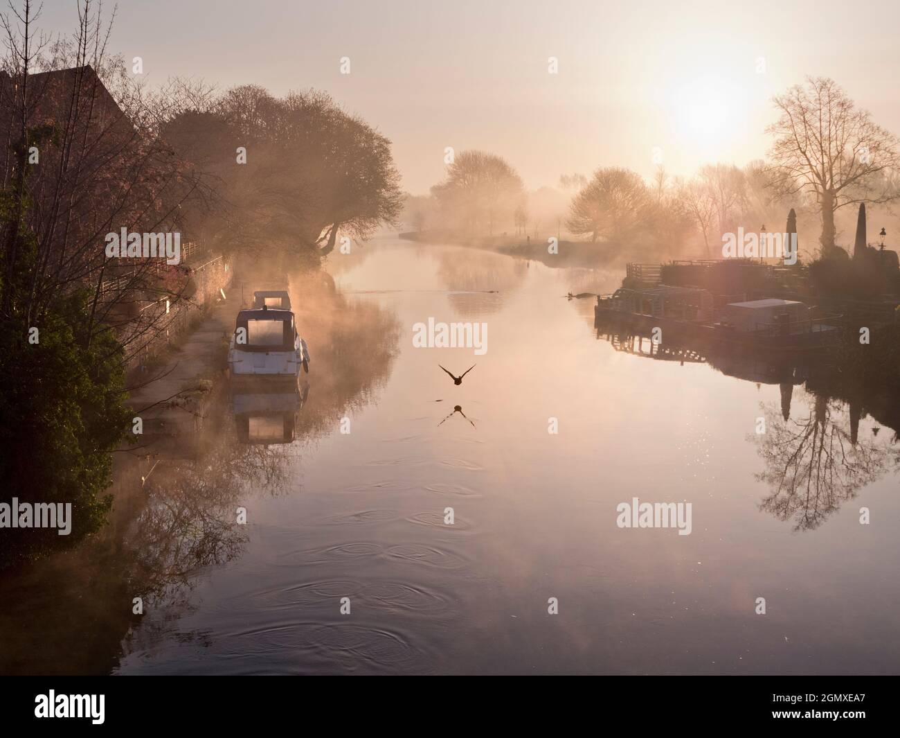 Abingdon, England - 30. März 2021; keine Menschen im Blick. Abingdon-on-Thames behauptet, die älteste Stadt in England zu sein. Und die Themse fließt durch sie Stockfoto