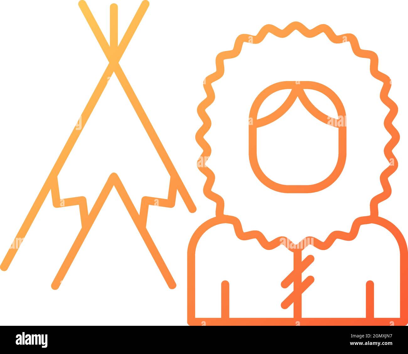 Lineares Vektorsymbol für Inuit-Populationsgradienten Stock Vektor