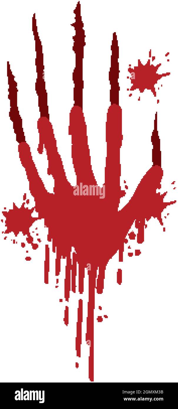 Blutklaue Kratzer Wunden auf weißem Hintergrund Illustration Stock Vektor