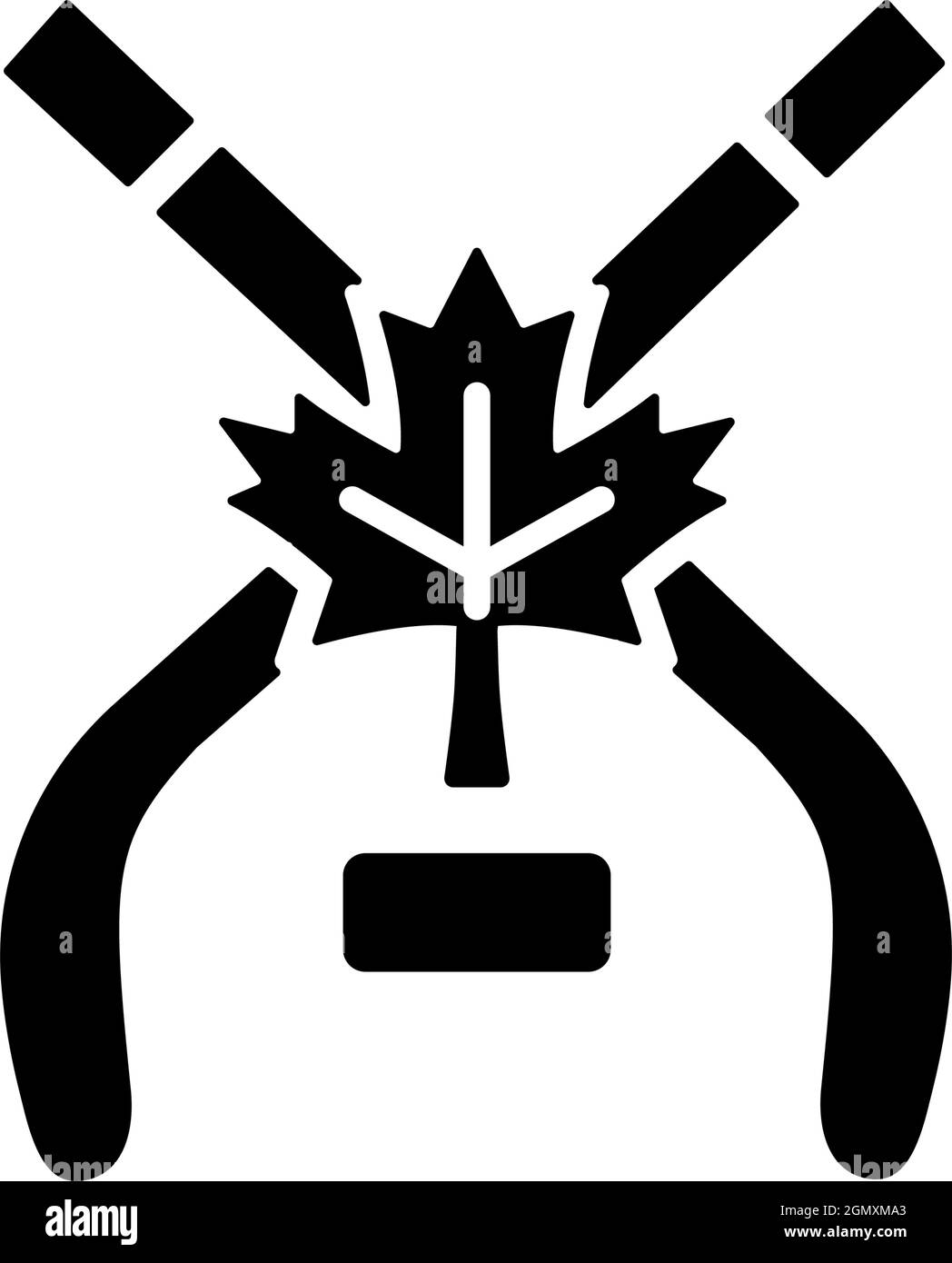 Schwarzes Eishockey-Glyphen-Symbol Stock Vektor