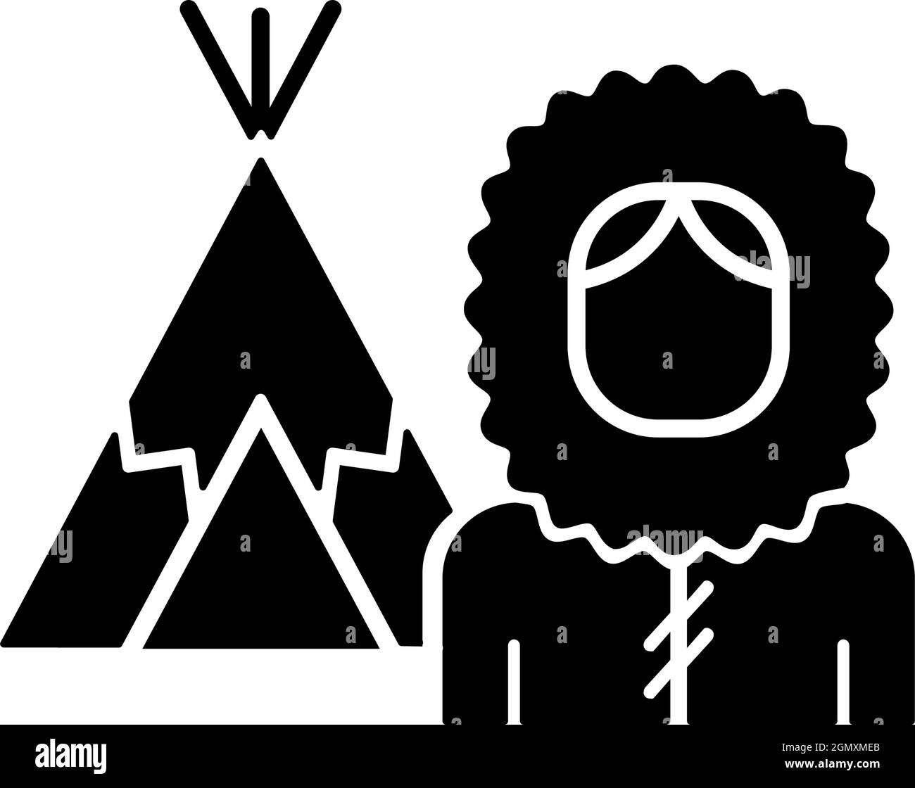 Schwarzes Glyphensymbol der Inuit-Population Stock Vektor