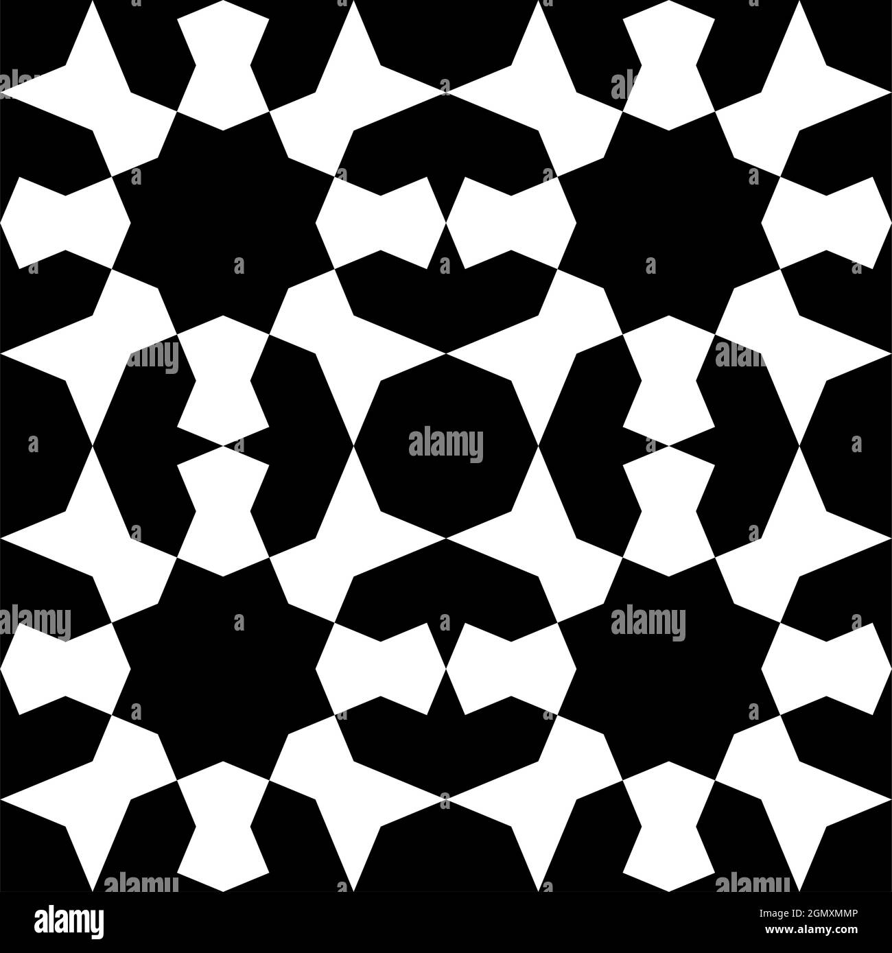 Nahtlose geometrische Ornament auf der Grundlage der traditionellen islamischen Kunst. Schwarz und weiß. Tolles Design für Stoff, Textil, Abdeckung, Geschenkpapier, Hintergrund. Stock Vektor