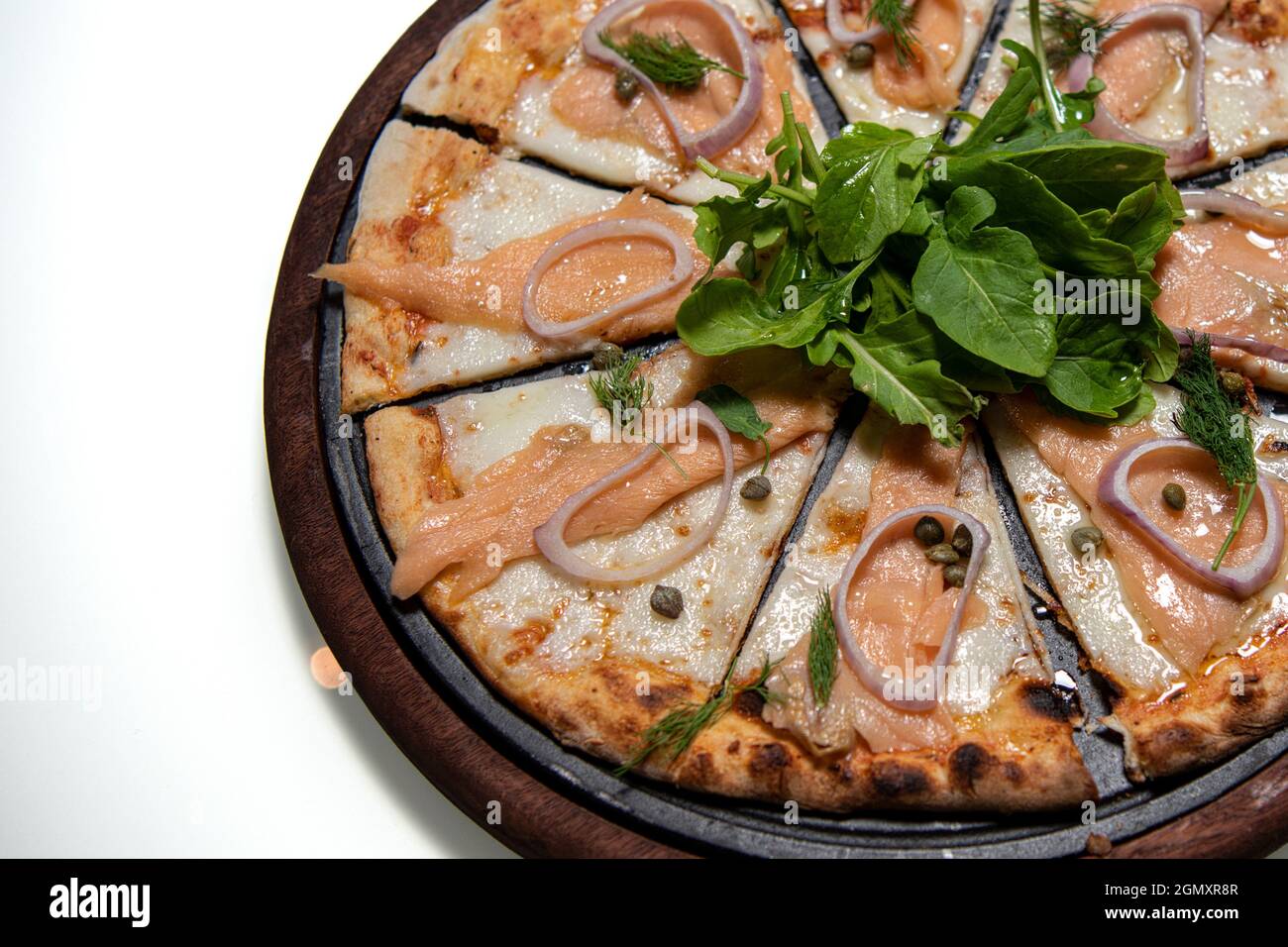 Gebäck Ofen Lebensmittel Käse Pizza Manouche. Labnani Food.Türkische Version der italienischen Pizza mit extra Käse Stockfoto