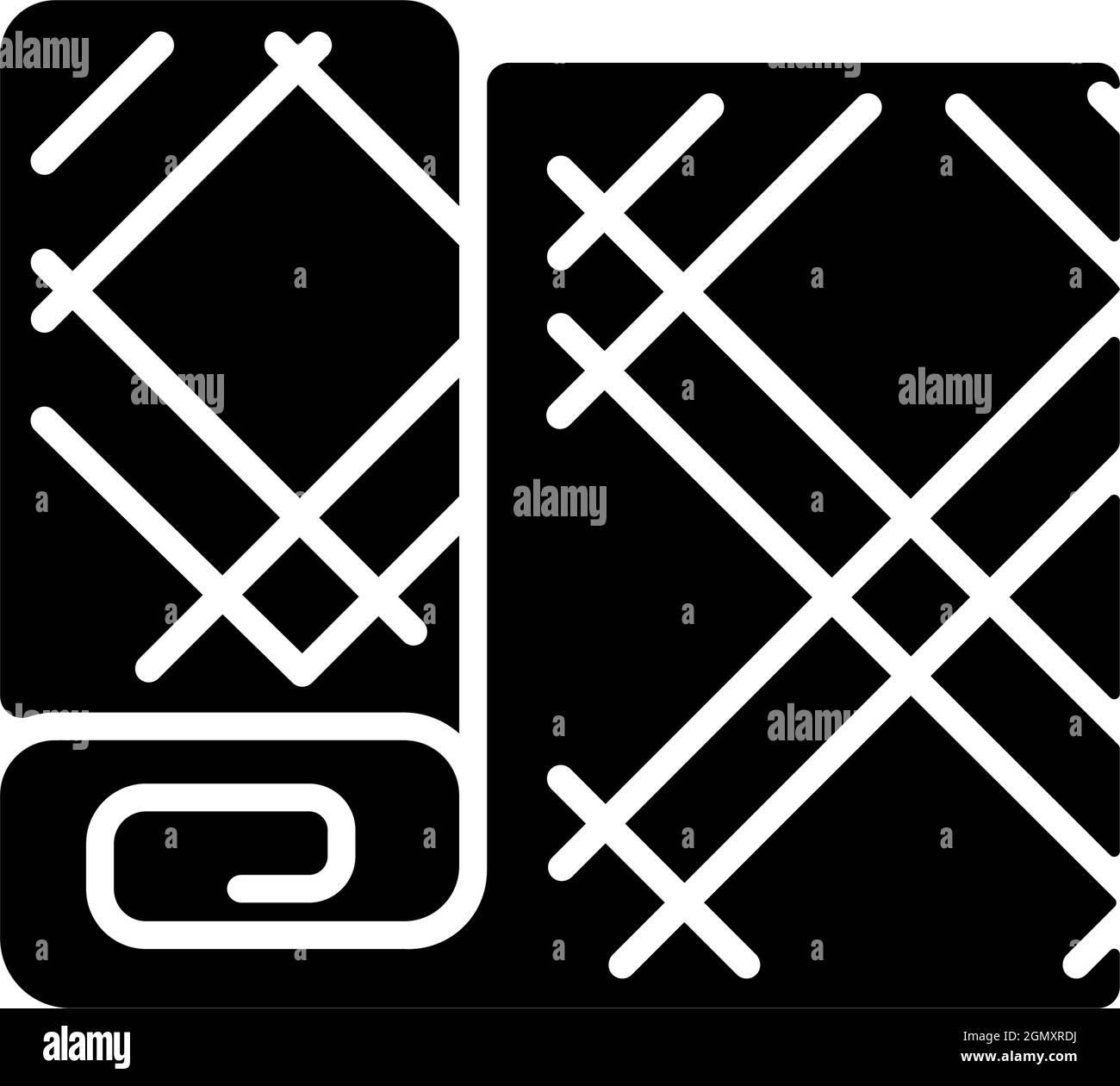 Schwarzes Glyphen-Symbol mit Ahornblatt-Tartan-Muster Stock Vektor