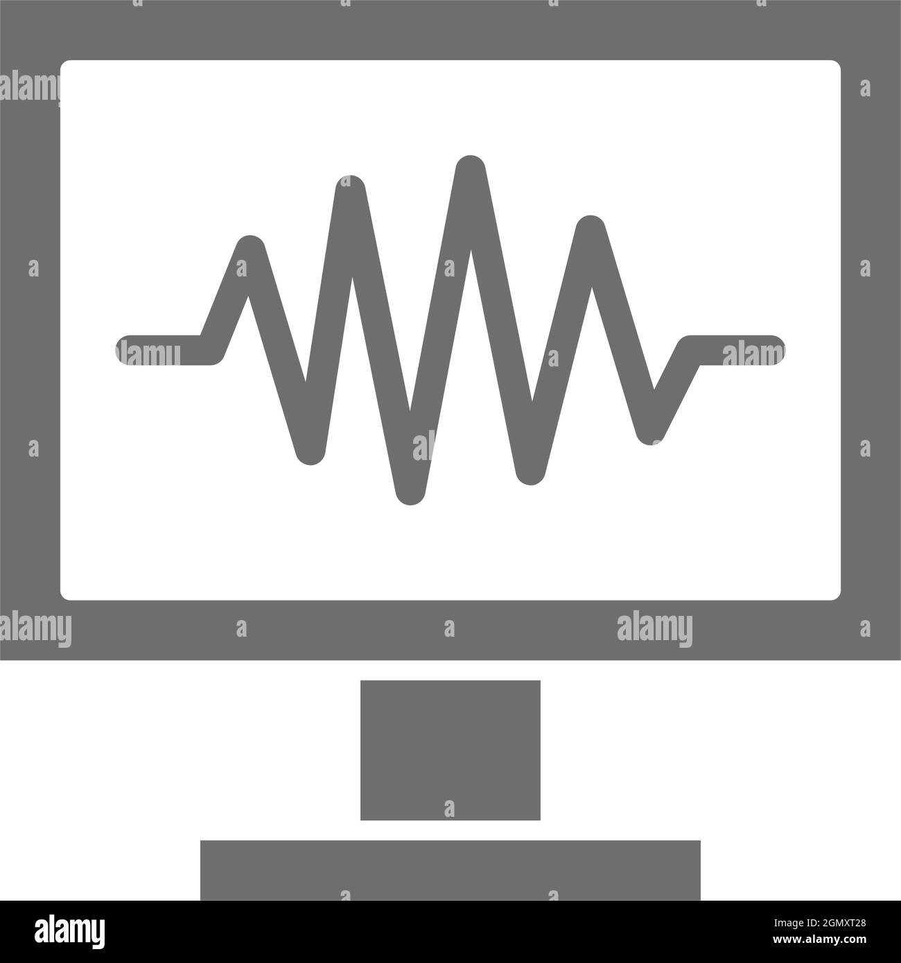 Vektormonitor-PC, graues Computerbildschirm-Symbol. Stock Vektor