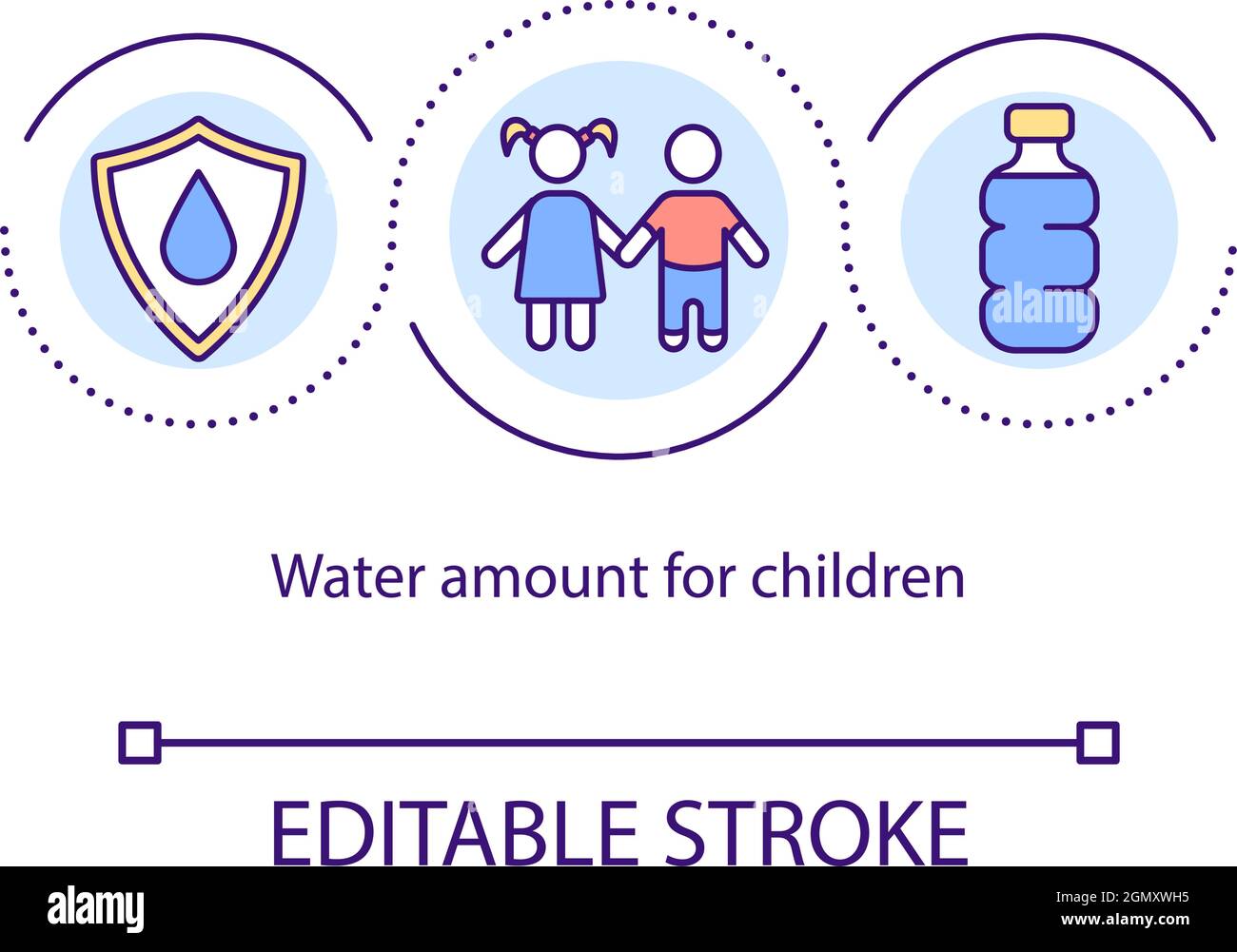 Wassermenge für Kinder – Symbol für das Konzept Stock Vektor