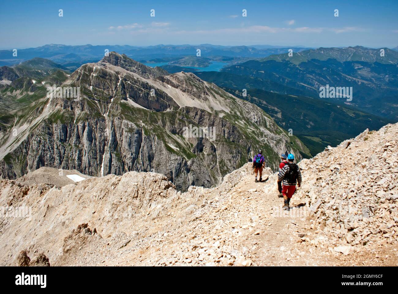 Gran Sasso Nationalpark, Campotosto See, Landschaft, L'Aquila, Abruzzen, Italien, Europa Stockfoto