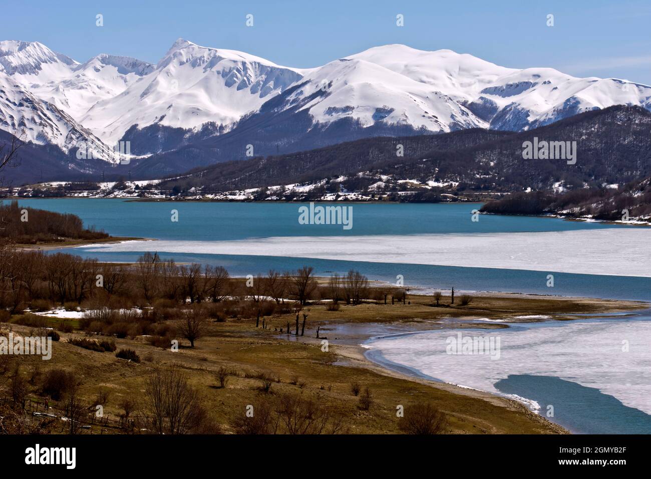 Campotosto See, Landschaft, L'Aquila, Abruzzen, Italien, Europa Stockfoto