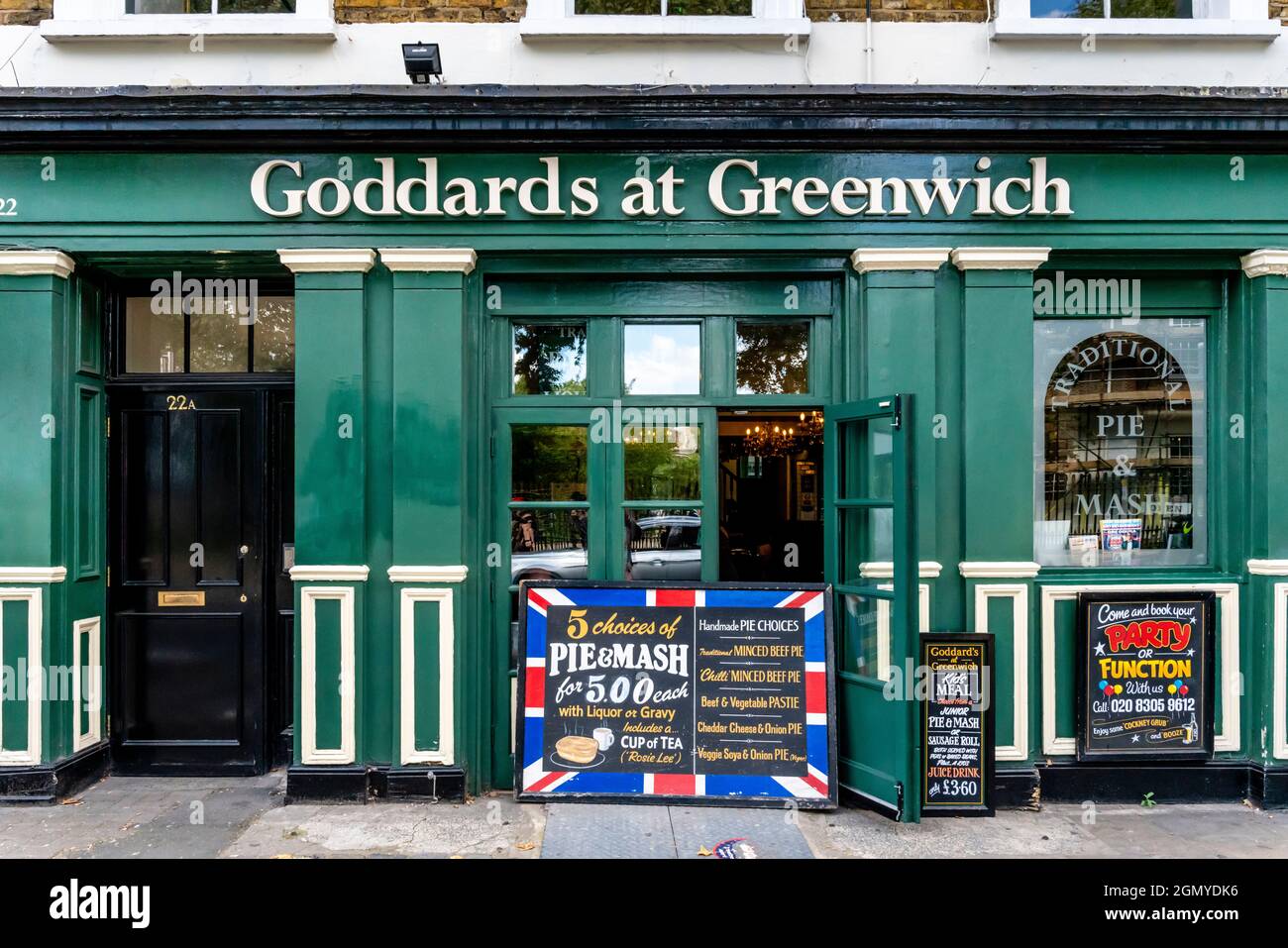 Goddards Pie and Mash Restaurant, Greenwich, London, Großbritannien. Stockfoto