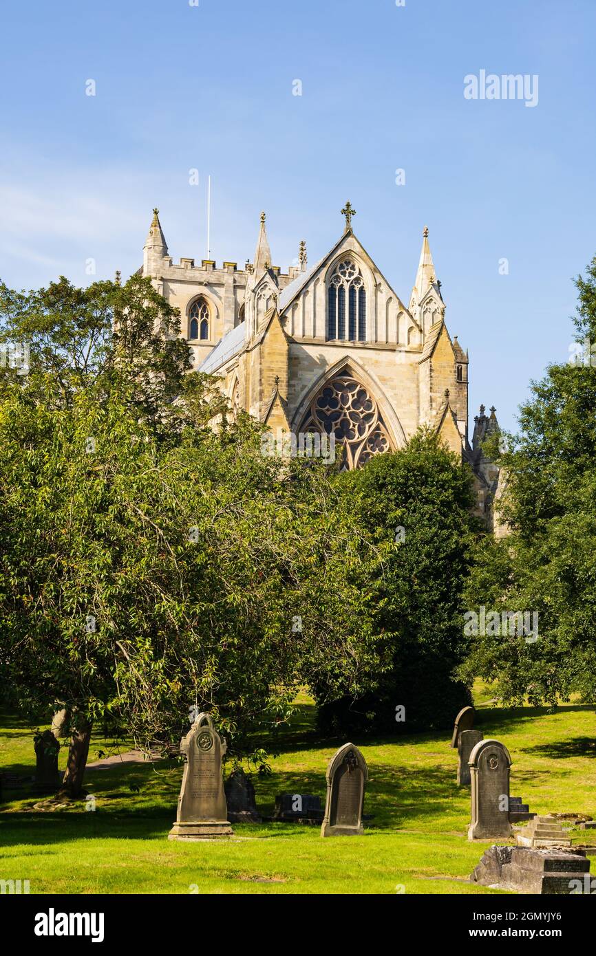 Die Cathedral Church of St Peter and St Wilrid, Ripon City, West Riding of North Yorkshire, England. Stockfoto