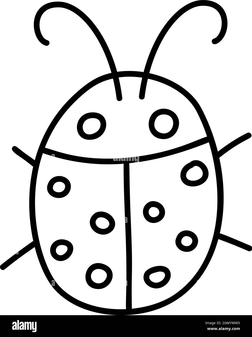 Lineares Marienkäfer-Symbol. Dünne Linien. Marienkäfer-Kontursymbol. Vektor  isoliert Umriss Zeichnung Baby Stock-Vektorgrafik - Alamy