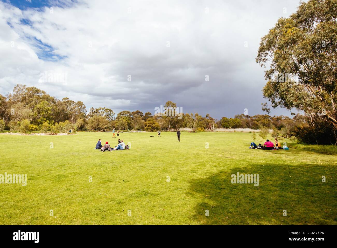 Melbourne lockert die COVID-19-Beschränkungen während der Lockdowns 2021 Stockfoto