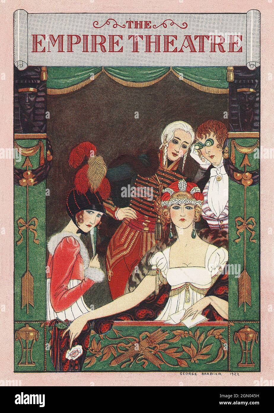 The Empire Theatre (1928) Mode-Illustration in hoher Auflösung von George Barbier. Stockfoto