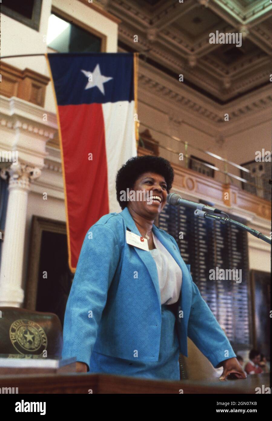 Austin Texas USA, um 1989: Die schwarze Staatsgesetzgeberin Wilhelmina Delco in der Kammer des Repräsentantenhauses im Texas Capitol. ©Bob Daemmrich Stockfoto