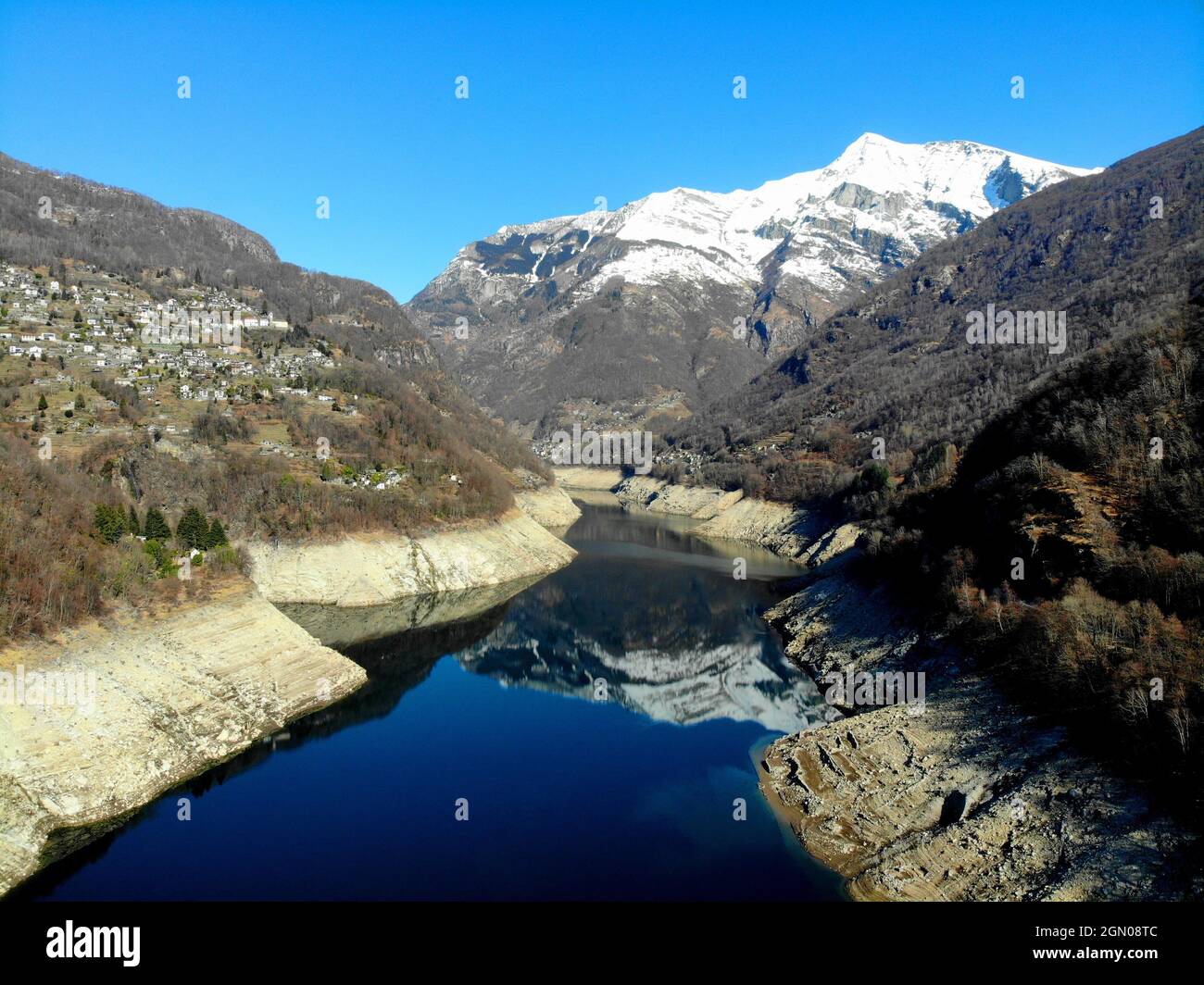 Lago di Vogorno / Valle Verzasca Stockfoto