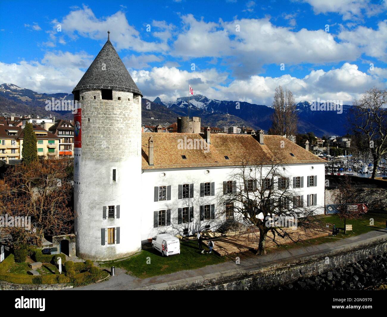 La Tour-de-Peilz Stockfoto