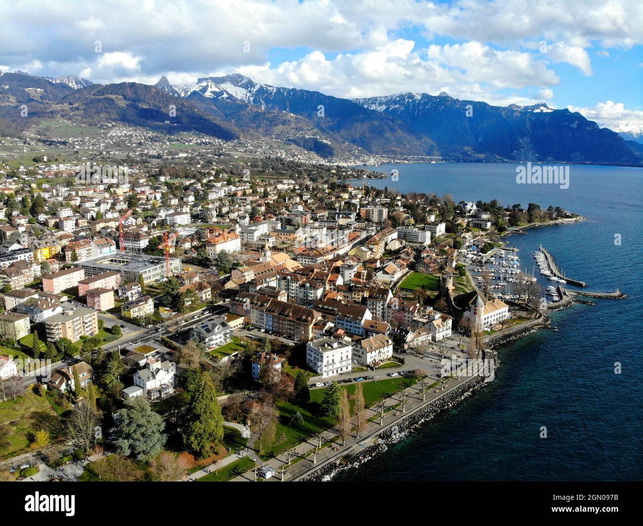 La Tour-de-Peilz Stockfoto